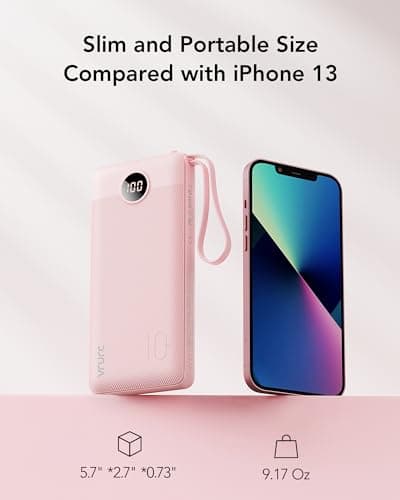 Thumbnail 7 de VRURC 10000mAh power bank with built‑in cables