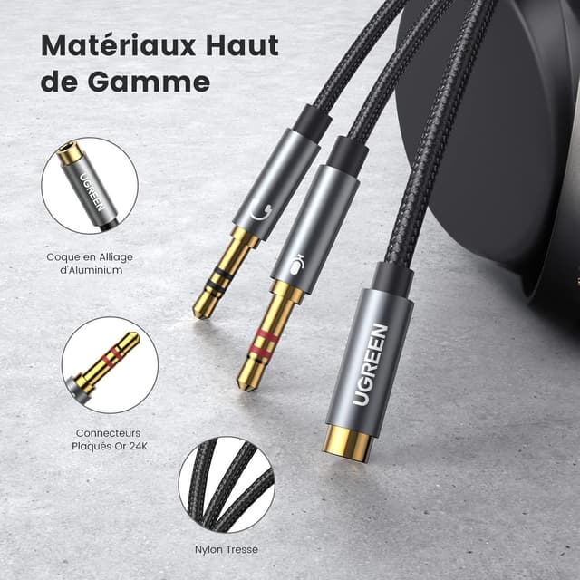 Thumbnail 2 de UGREEN Splitter Audio 3,5 mm 20 cm