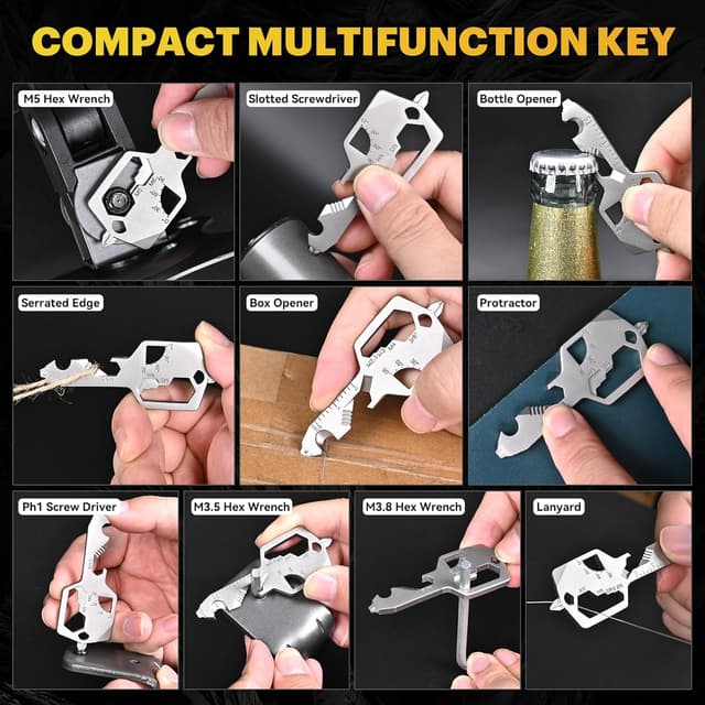 Thumbnail 5 de Key Shaped Pocket Multitool 20-in-1 keychain