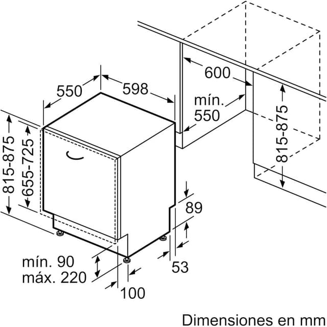 Detalle de Bosch SMV4ECX28E lavavajillas 14 servicios 60 cm
