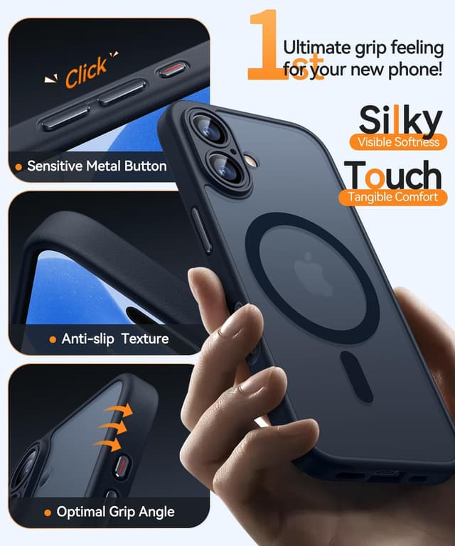 Thumbnail 6 de Cover magnetica CANSHN per iPhone 17 (6,3 pollici) compatibile MagSafe con protezione completa fotocamera, nera