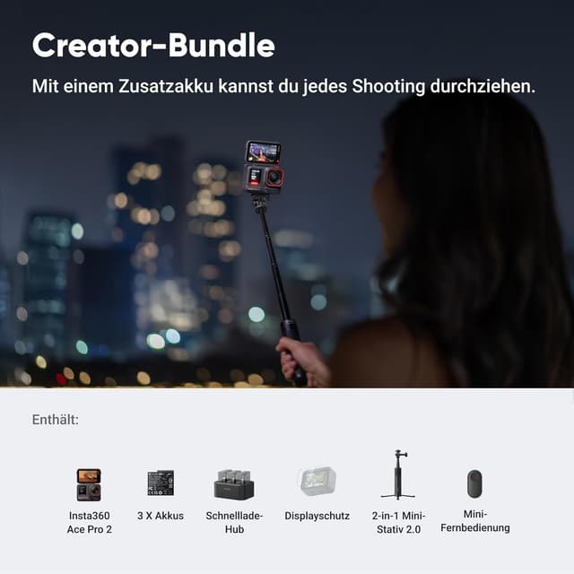 Detalle 2 de Insta360 Ace Pro 2 Creator‑Bundle 8K Actionkamera