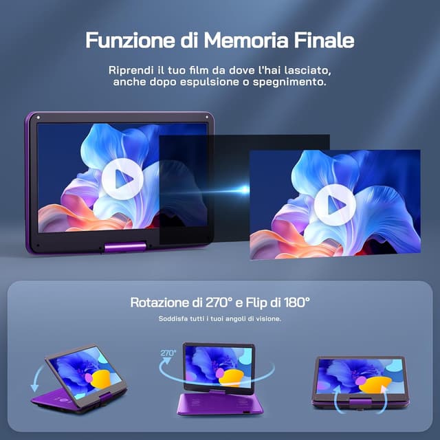 Thumbnail 5 de WOLFANG Lettore DVD portatile 17,5" con display 15,6" 📀