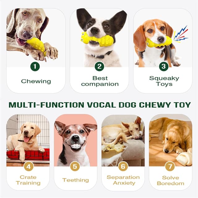 Detalle de Clover Indestructible Dog Toy – natural rubber chew & squeak toy for medium/large aggressive chewers