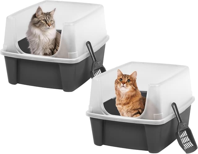 Detalle de Iris Ohyama Bac à Litière Chat Lot 2 Gris