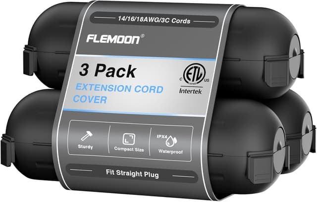 Detalle de Flemoon 3-pack Outdoor Extension Cord Safety Cover ๐