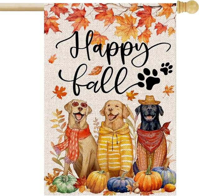 Imagen de FUYUCHEN Happy Fall Dogs House Flag 28x40 inches 🏳 en OfertitasTOP