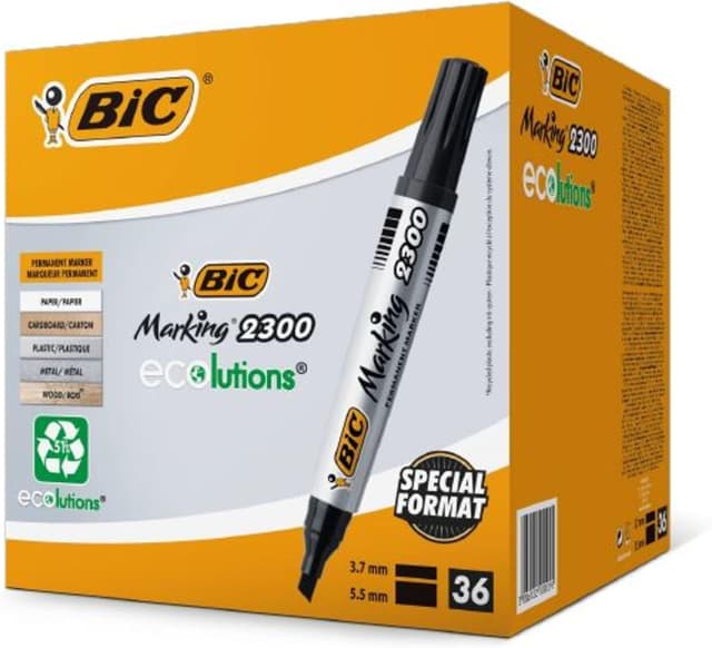 Detalle de BIC Marking 2300 ECOlutions marcadores negros 36 uds