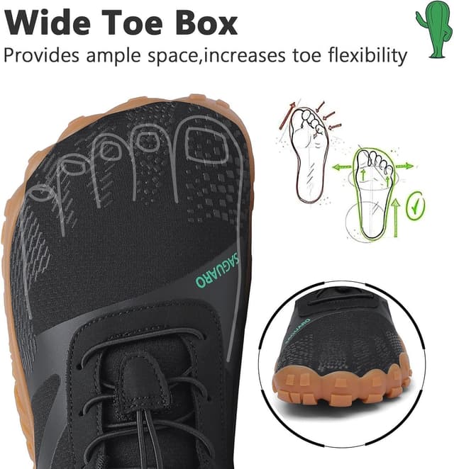 Detalle de SAGUARO Barfußschuhe unisex: leichte, rutschfeste Trekkingschuhe für Indoor & Outdoor