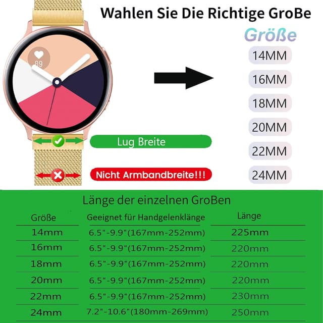 Detalle de LYYLTX Edelstahl Mesh Uhrenarmband mit Magnetverschluss – Schnellverschluss-Ersatzband für Smartwatch