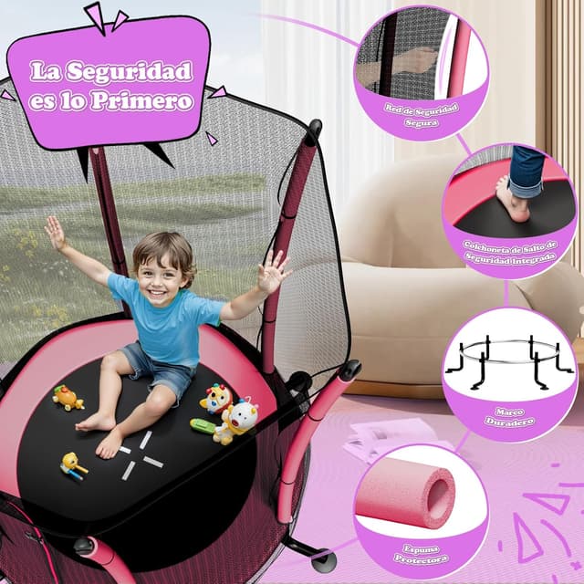 Thumbnail 1 de JUMMICO Trampolín 145 cm con red seguridad