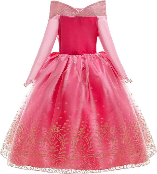 Detalle de Abito da Principessa Aurora per bambine 3-8 anni: costume per comunione, battesimo, festa e Halloween