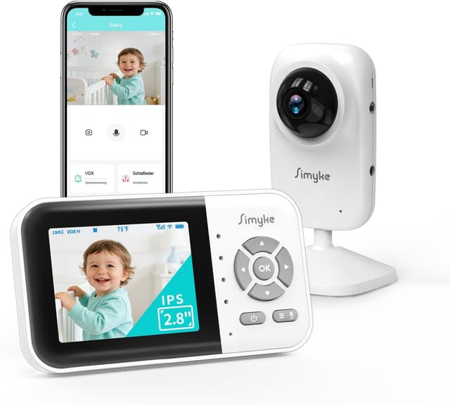 Detalle de Simyke Baby Monitor with Camera & 2.8 Inch Screen (No WiFi) with 2-Way Talk and VOX mode