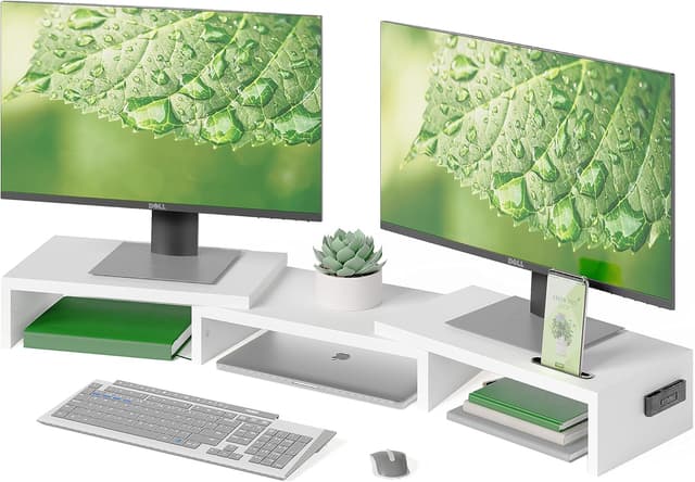 Detalle de BONTEC Dual Monitor Stand Riser adjustable organizer