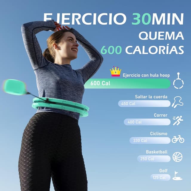 Thumbnail 5 de JLoibao Smart Hula Hoop Fitness 24 anillos