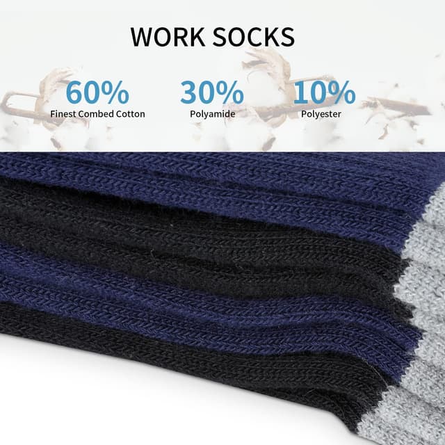 Detalle 1 de Laulax work socks 4 pairs combed cotton