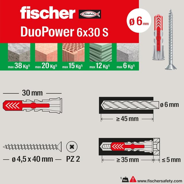 Detalle 2 de Fischer Propack Duopower 6 x 30 cm