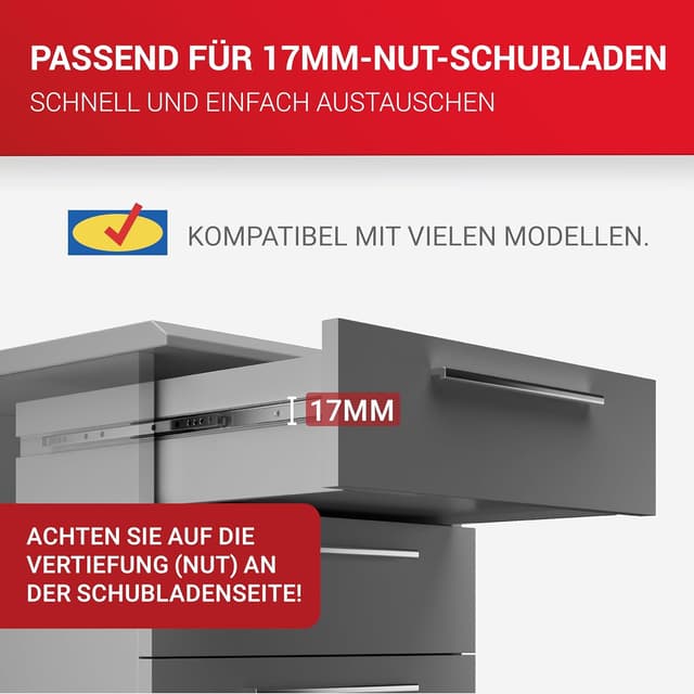 Detalle de LouMaxx Schubladenschienen 310 mm Führungsnut 17 mm 🛠