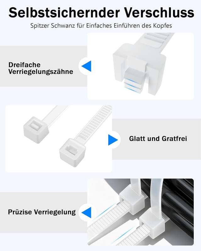 Thumbnail 3 de Tesmax Kabelbinder 300mm x 4,8mm 250 Stück