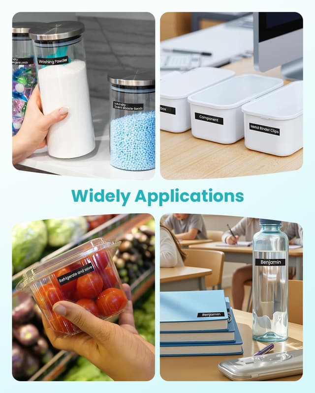 Detalle 2 de MarkField TZe-335 (12 mm) Schriftband für Brother P-touch – Weiß auf Schwarz, 4er Pack