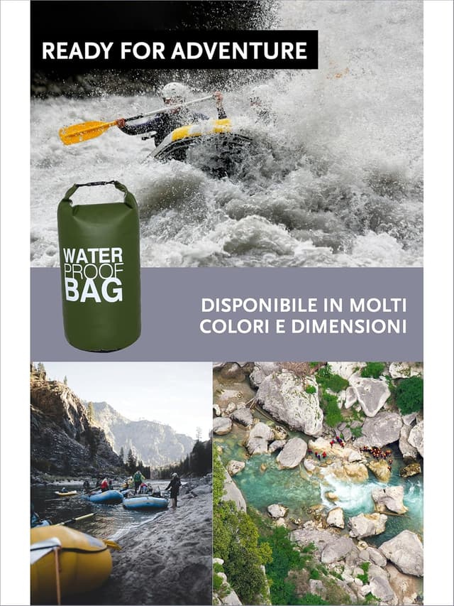 Detalle de DonDon Dry Bag borsa impermeabile 2–30 L con tracolla