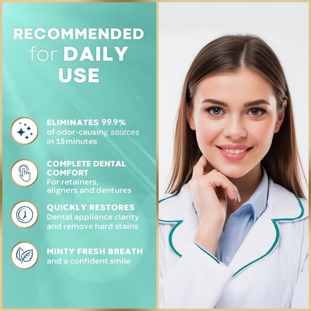 Detalle de Vevmax Retainer Reinigungstabletten – 120 Tabletten für Retainer, Zahnersatz, Aligner & Mundschutz (ca. 4 Monate Vorrat)