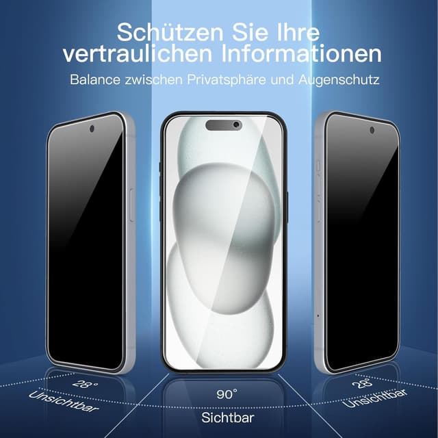 Detalle 2 de NEW'C Sichtschutzfolie 9H für iPhone 16