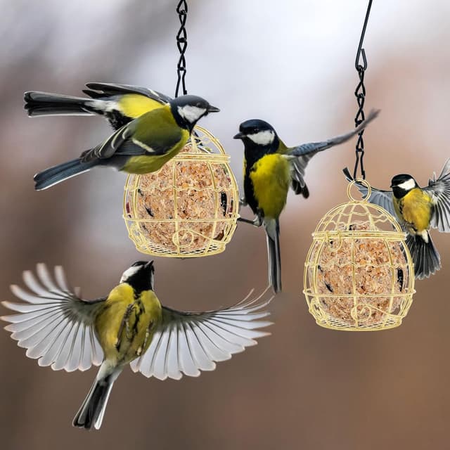 Detalle 1 de Fat ball bird feeders 4 pack metal