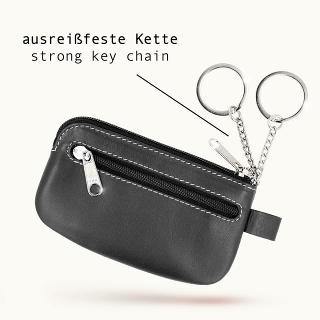 Thumbnail 6 de Schlüsseletui von MANAGE mit 2 Reißverschlussfächern aus echtem Leder für Damen und Herren