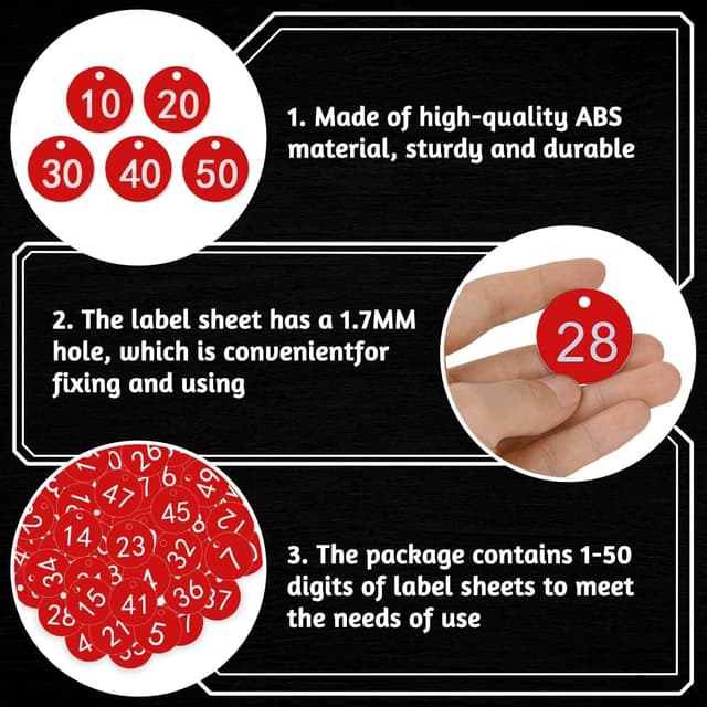 Thumbnail 3 de OFFCUP Portachiavi Numerati 50 Etichette Rosso