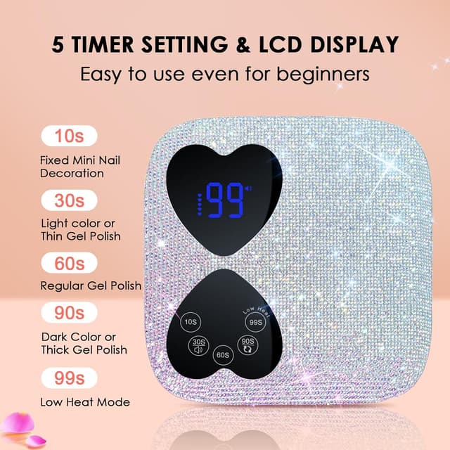 Detalle de HUITINE 80W Cordless UV LED Nail Lamp