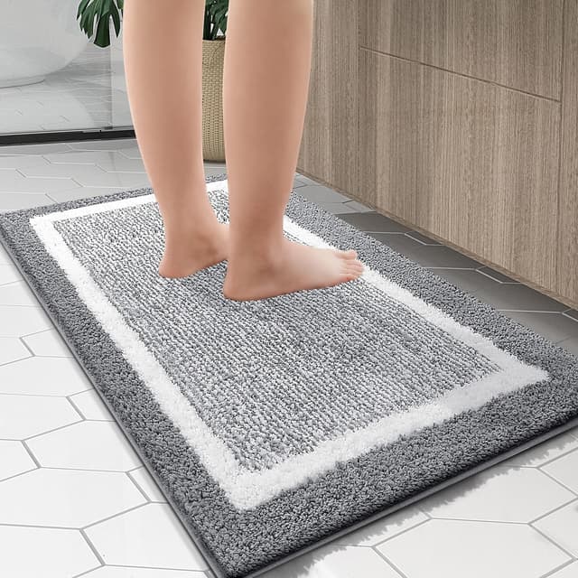 Thumbnail 6 de OLANLY Bathroom Rugs 24x16 Extra Soft Microfiber Bath Mat (Non-Slip, Machine Washable) – Small Grey
