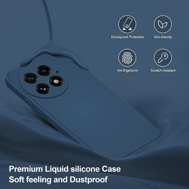 Detalle de Btstring Soft Silicone Case for OnePlus 13 (Blue) with Upgraded Camera Protection