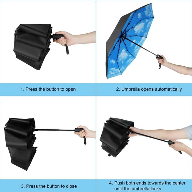 Detalle de Aolso Ombrello Pieghevole Antivento 8 stecche 🌂