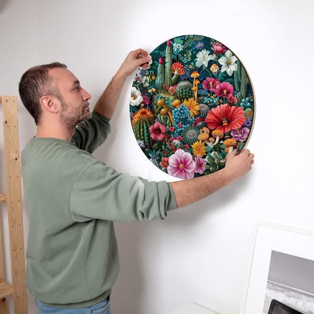 Detalle de Puzzle in legno 100% sostenibile Iconic Puzzles – Bosco Incantato, taglia M da 350 pezzi