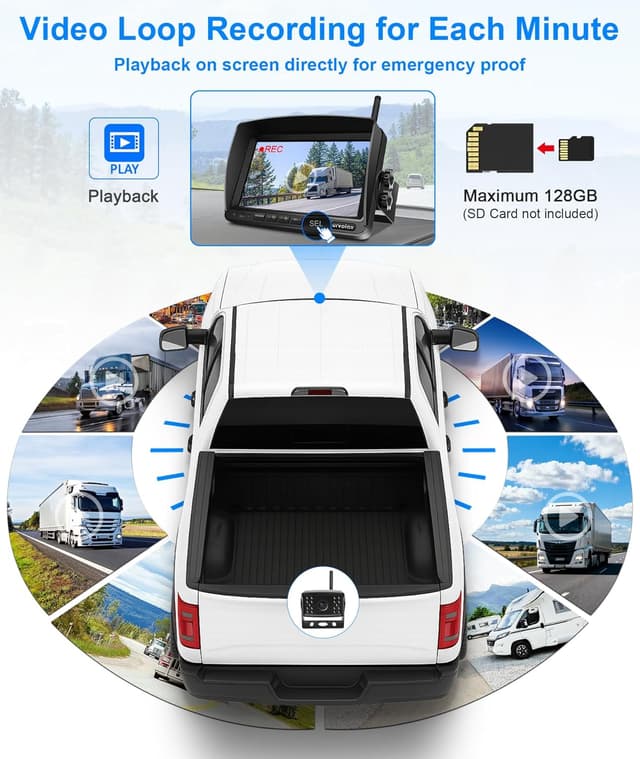 Thumbnail 2 de URVOLAX Telecamera Retromarcia Wireless 7