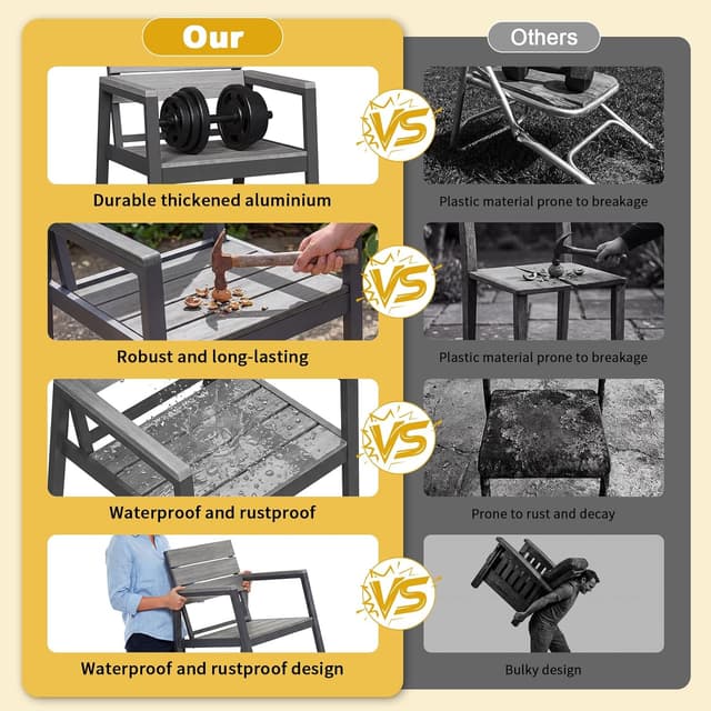 Thumbnail 4 de JUMMICO Sedia da Esterno Aspetto Legno 160kg