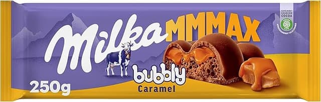 Imagen de Milka MMMAX Bubbly Caramelo, Tableta Grande con Leche y Burbujas 🍫 en OfertitasTOP