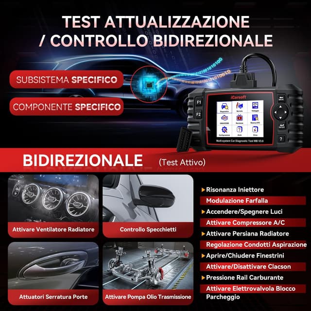 Detalle de iCarsoft MB V3.0 OBD2 diagnostica completa