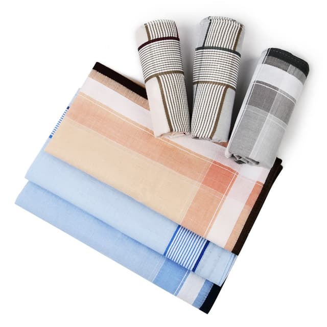 Detalle de Aomig Herren-Taschentücher aus Baumwolle, Set mit 12 Stofftaschentüchern (40 x 40 cm)