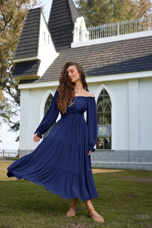 Thumbnail 2 de SCARLET DARKNESS Robe médiévale longue taille haute 🌿