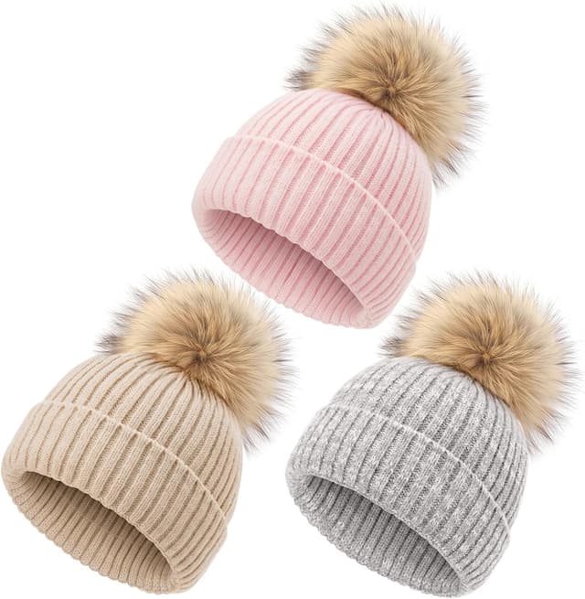 Thumbnail 6 de DRESHOW Baby Kinder Wintermütze Beanie mit Schleife und Zopfstrick-Optik für 0–36 Monate (Unisex)