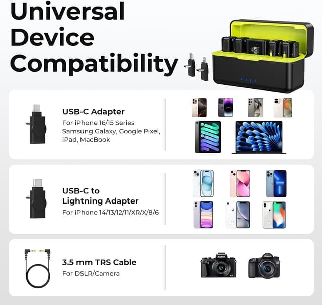 Thumbnail 5 de FULAIM X6 Pro Lavalier Mikrofon 4 Kanal