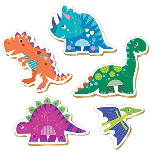Detalle 1 de Educa Baby Puzzles Dinosaurios 🦕 Set de 5 Puzzles Infantiles de 3 a 5 piezas