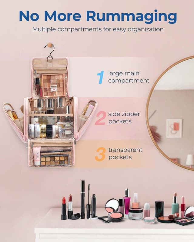 Thumbnail 2 de BAGSMART Make-Up Organizer Groß Rosa