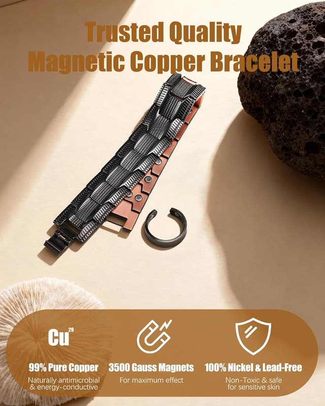 Detalle de Jeracol 3x Magnetic Copper Bracelet