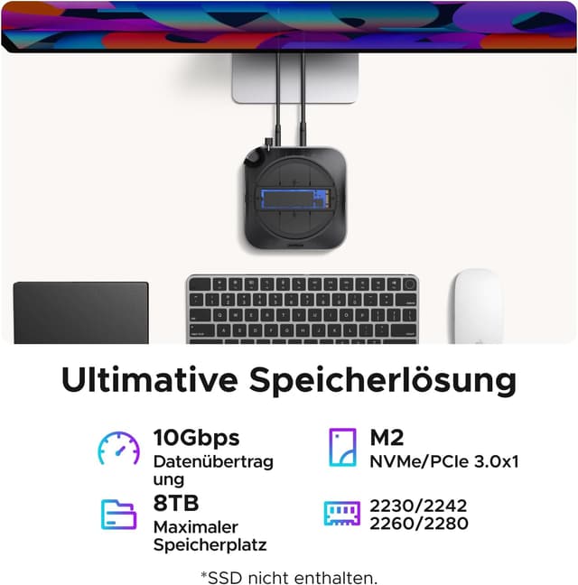 Detalle 2 de UGREEN Mac Mini M4 Dock mit NVMe‑SSD‑Gehäuse