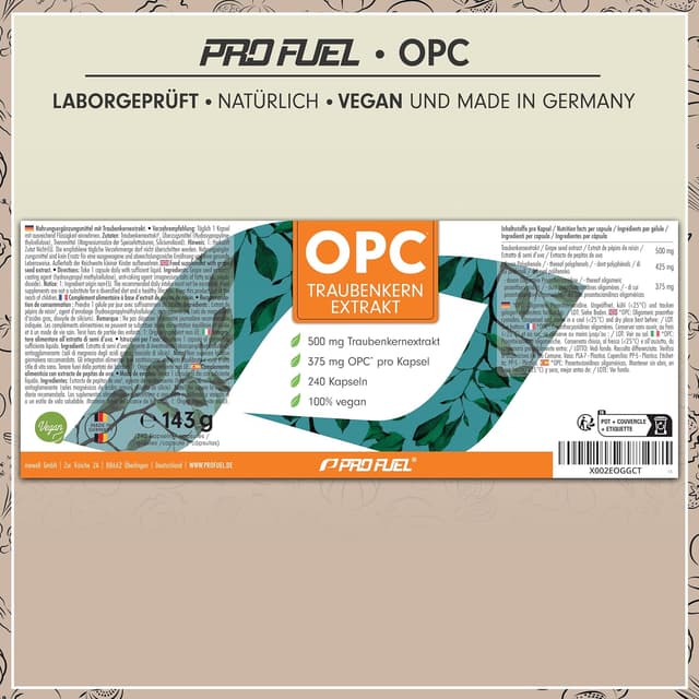 Thumbnail 5 de OPC Traubenkernextrakt 240 Kapseln — 75% OPC