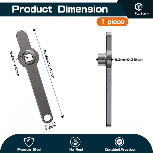 Detalle de Bleed Key / Heater Bleed Key (5 x 5 mm) in Stainless Steel – Universal for Standard Radiator Valves