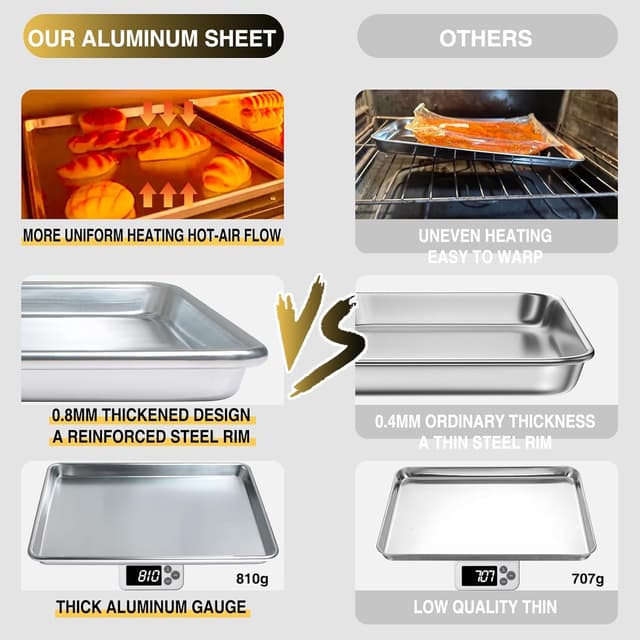 Thumbnail 2 de Umite Chef Warp Resistant Half Sheet Pan Set 18x13 in